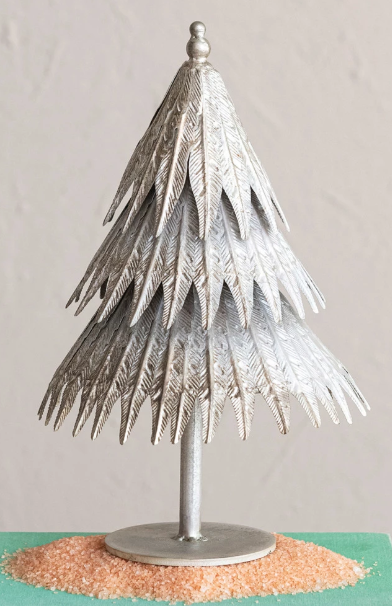 PEWTER EMBOSSED METAL TREE