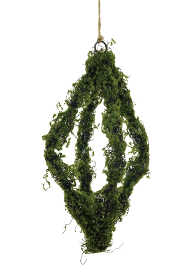 HANGING GRE FAUX MOSS OBELISK