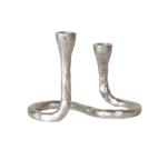 Aluminum Wavy Taper Holder, Nickel Finish