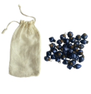 Blue Embossed Mercury Glass Ornaments - Set of 36