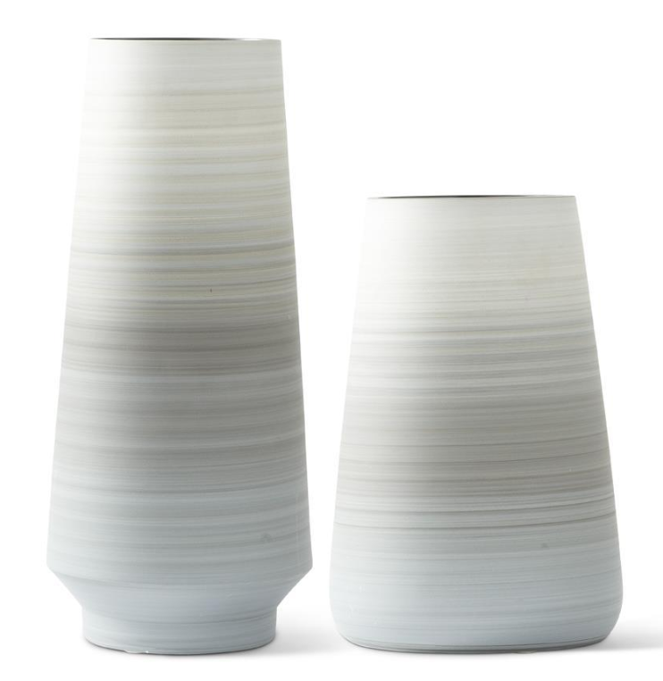 Striped Gray Ombre Vase - LG