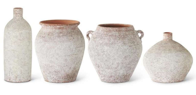 Distressed White Ceramic Vase