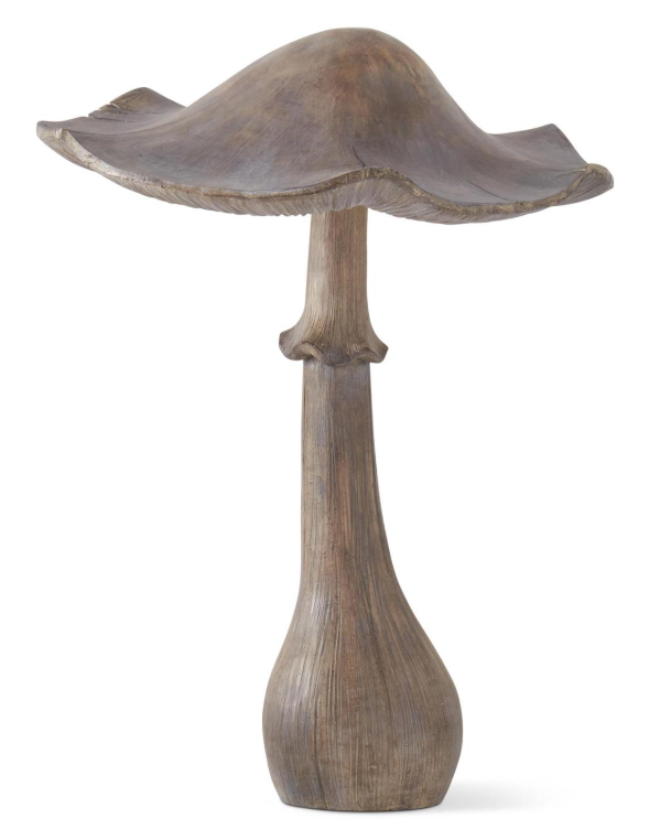 Gray Washed Brown Resin Mushroom - XL