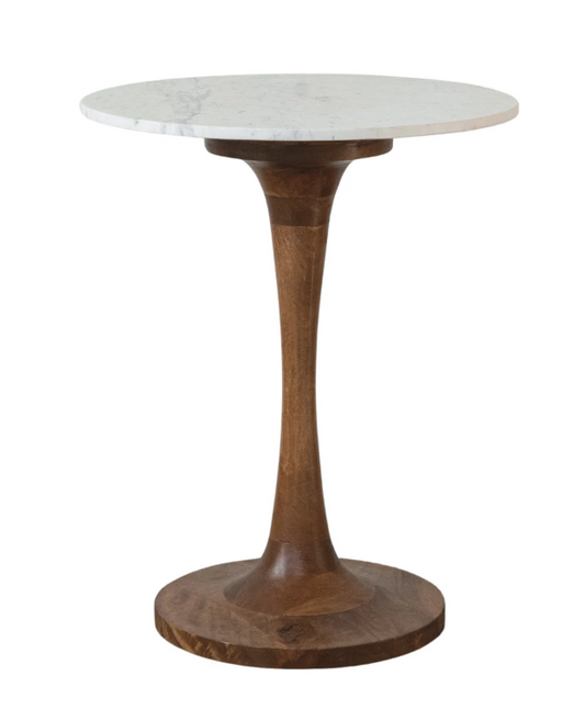 Mango Wood & Marble Tulip Table
