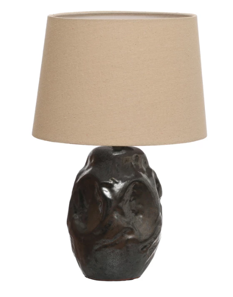 Ceramic Metallic Lamp w/ Linen Shade