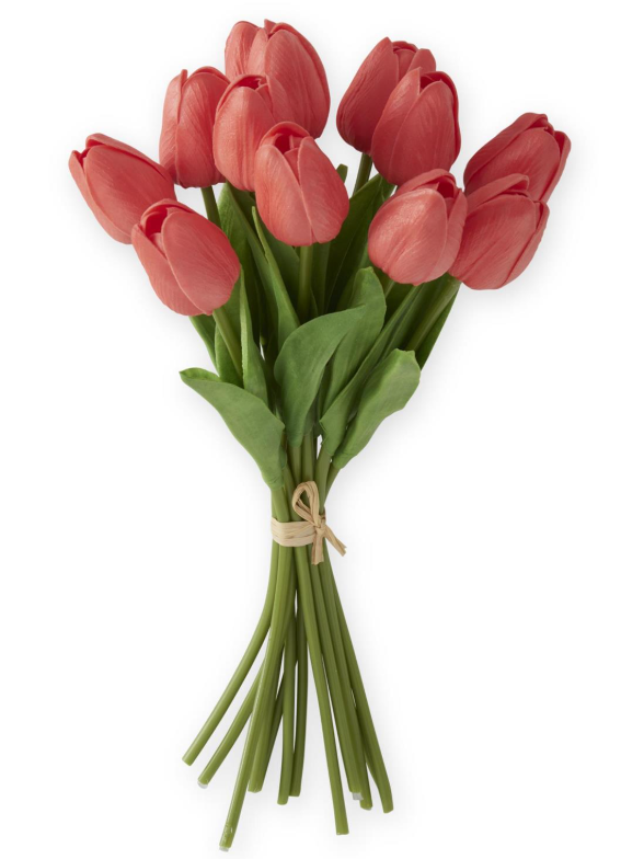 13" Coral Real Touch Mini Tulip Bundle
