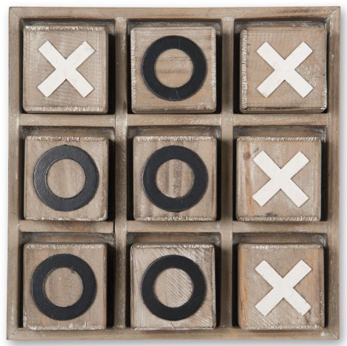Natural Wood Tic Tac Toe Game