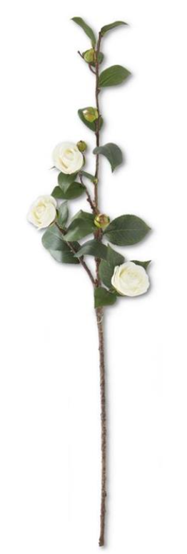 30" White Camellia Stem