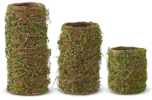 16.5" Twig & Moss Leaves Pot