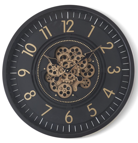 26" Black Gear Clock