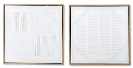 24" Framed Handcrafted Plaster Wall Art