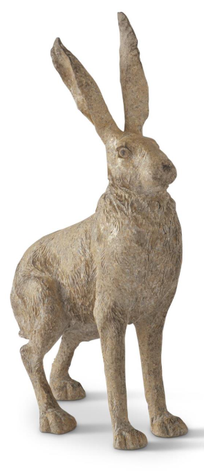 21" Weathered Gold Speckled Resin Garden Rabbit