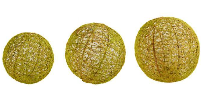 MD Green Mossy Round Wire Ball
