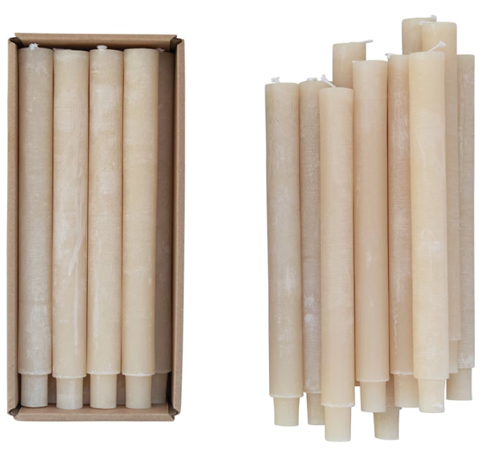Powder Finish Taper Candles - SET OF 2