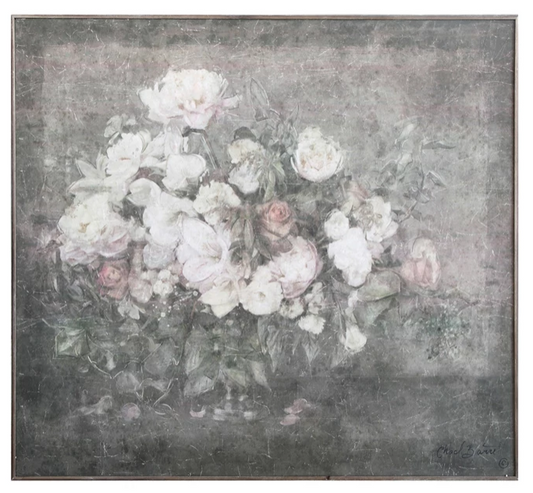 Wood Wall Decor w/Flower Bouquet