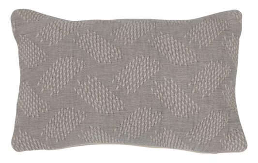 14"x9" Woven Cotton Jacquard Lumbar Pillow