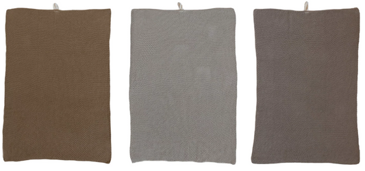 Cotton Knit Tea Towels - 3 COLORS