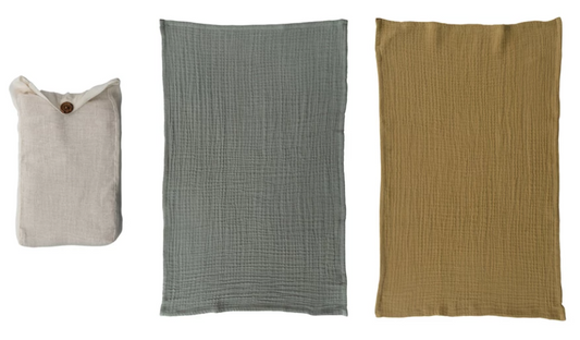 Cotton Tea Towels, Set of 2 in Bag