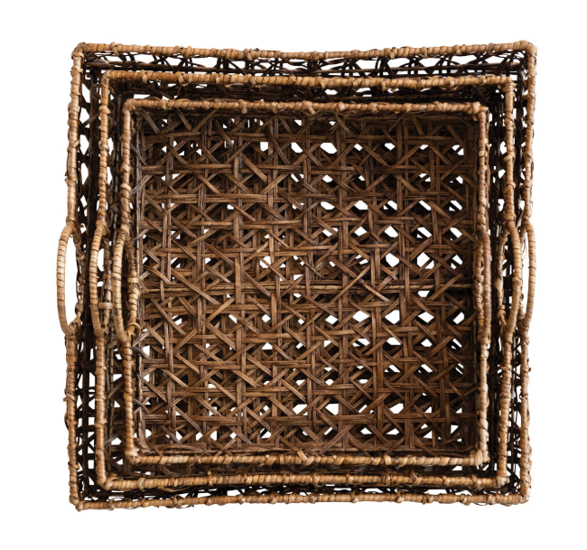 SM - Hand-Woven Rattan Tray