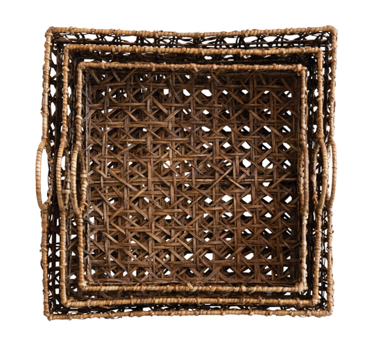 MD - Hand-Woven Rattan Tray