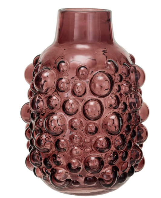 Glass Vase w/ Raised Dots