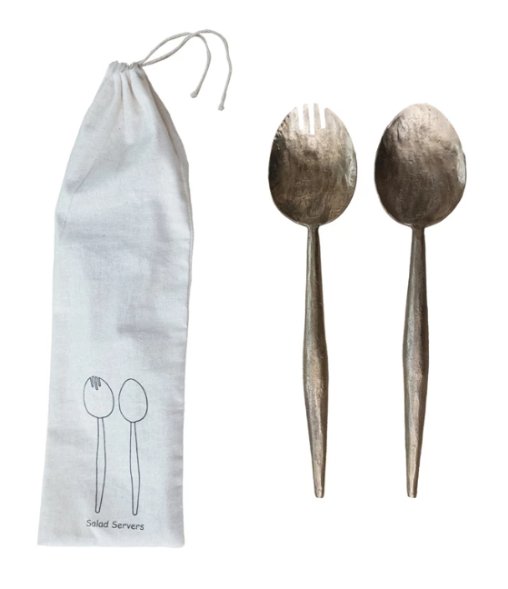 Hand-Forged Metal Salad Servers