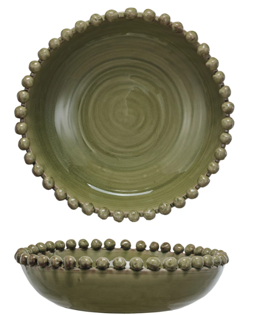 Handmade Terra-cotta Bowl w/ Hobnail Edge