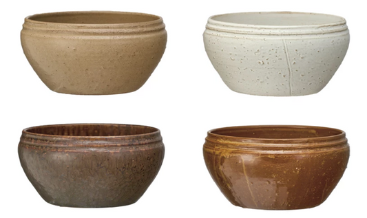 Stoneware Vintage Bowl - 4 COLORS