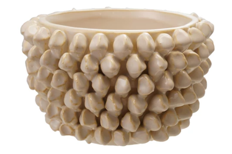 Stoneware Cream Planter 5"
