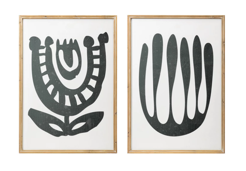 Abstract Floral Print Wall Decor - 2 STYLES
