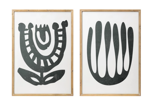 Abstract Floral Print Wall Decor - 2 STYLES