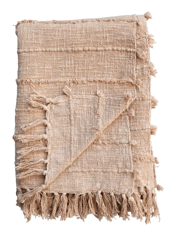 Stonewashed Woven Cotton Slub Throw