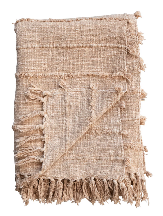 Stonewashed Woven Cotton Slub Throw