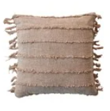 18" Square Stonewashed Woven Cotton Slub Pillow