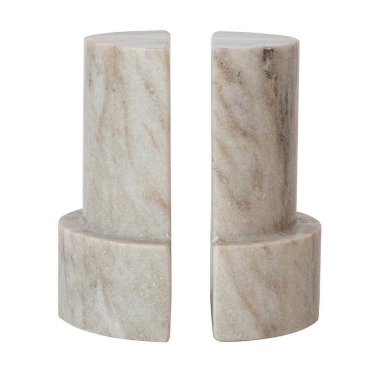 Marble Column Bookends - SET OF 2