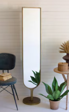 Antique Brass Floor Mirror