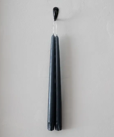 Charcoal Taper Candles - SET OF 2
