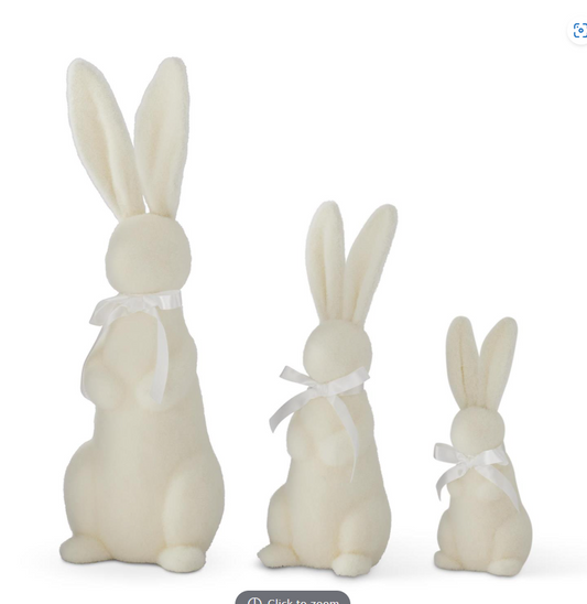 White Flocked Easter Bunny - LG