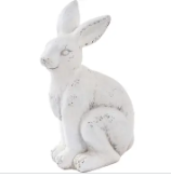 20" Sitting White Garden Rabbit