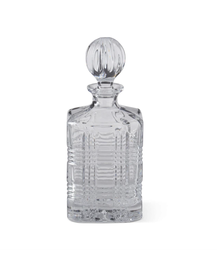 9.5" Grid Pressed Glass Decanter