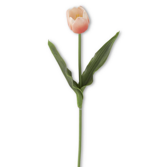 18.5" Dark Peach Real Touch Tulip Stem