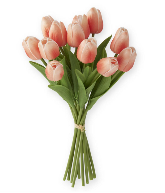 13" DRK Peach Real Touch Mini Tulip Bundle