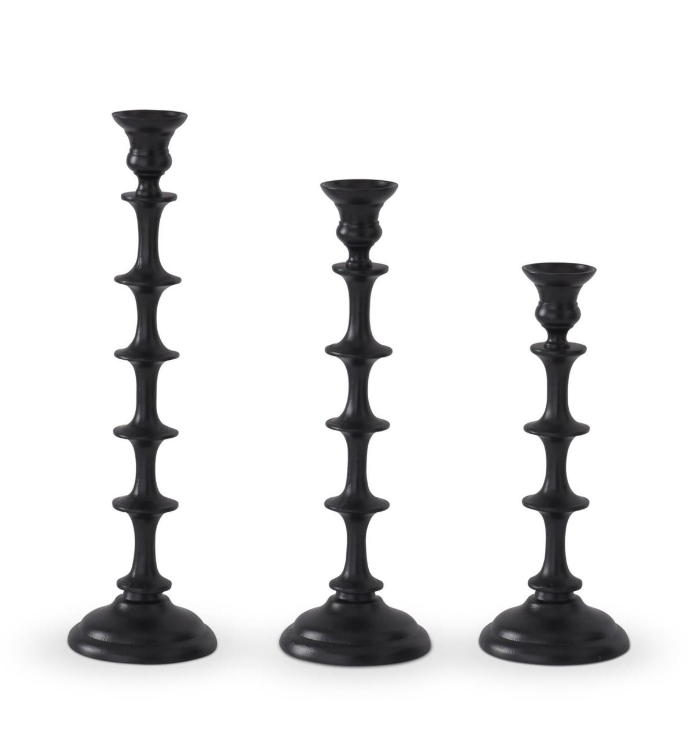 LG - Black Metal Taper Candle Holders