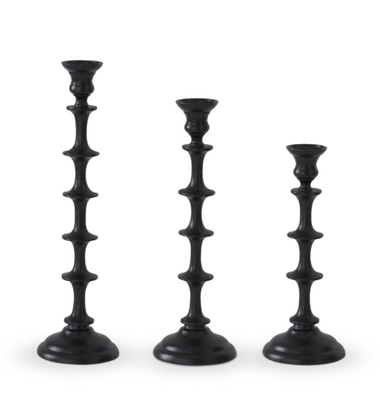 LG - Black Metal Taper Candle Holders