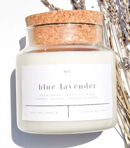 Blue Lavender 22oz Glass Candle