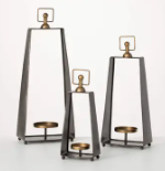 Metal Framed Candles Holder - SM