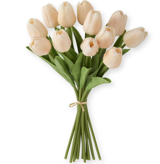 13" Peach Real Touch Mini Tulip Bundle