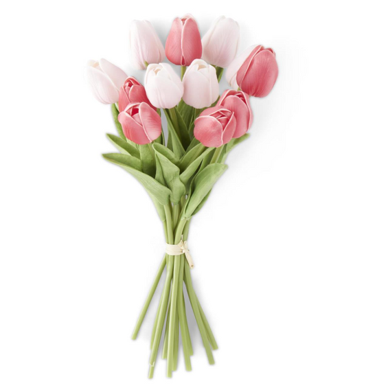 13" Pink/Rose Real Touch Mini Tulip Bundle