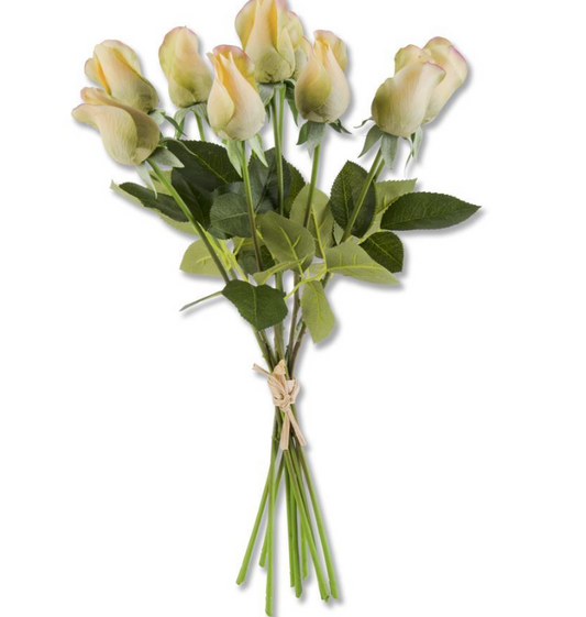 17.5" Light Green Real Touch Rose Bundle
