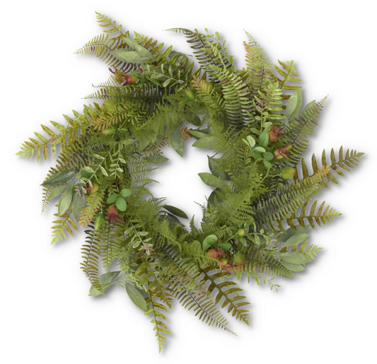 30" Mixed Fern & Thistle Wreath